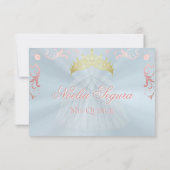 Vintage Frame Quinceanera RSVP - Blue/Rose Gold (裏面)