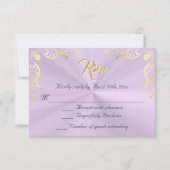 Vintage Frame Quinceanera RSVP - Lavender/Gold (正面)