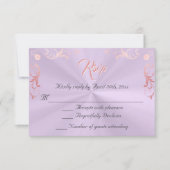 Vintage Frame Quinceanera RSVP -Lavender/Rose Gold (正面)