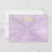 Vintage Frame Quinceanera RSVP - Lavender/Silver (裏面)