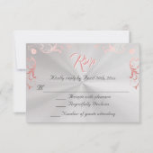 Vintage Frame Quinceanera RSVP - Pearl/Rose Gold (正面)