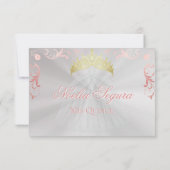 Vintage Frame Quinceanera RSVP - Pearl/Rose Gold (裏面)