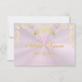 Vintage Frame Quinceanera RSVP - Pink/Gold (裏面)