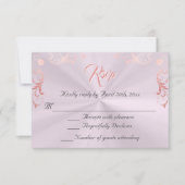 Vintage Frame Quinceanera RSVP - Pink/Rose Gold (正面)