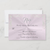 Vintage Frame Quinceanera RSVP - Pink/Silver (正面)