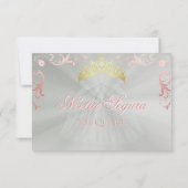 Vintage Frame Quinceanera RSVP - Sage/Rose Gold (裏面)