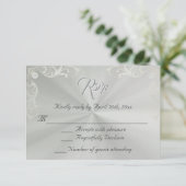 Vintage Frame Quinceanera RSVP - Sage/Silver (スタンド正面)