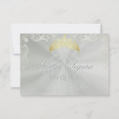 Vintage Frame Quinceanera RSVP - Sage/Silver (裏面)