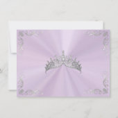 Vintage Frame & Tiara Lavender Quinceanera サンキューカード (裏面)