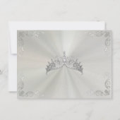 Vintage Frame & Tiara Pastel Green Quinceanera サンキューカード (裏面)