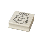 Vintage Frame Whimsical Bow Ex Libris Script Book ラバースタンプ (スタンプ)