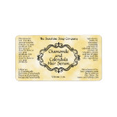 Vintage frame yellow parchment dropper bottle ラベル (正面)