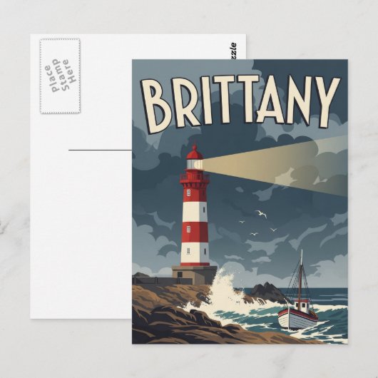Vintage France Brittany Lighthouse Postcard ポストカード (正面/裏面)