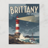 Vintage France Brittany Lighthouse Postcard ポストカード (正面)
