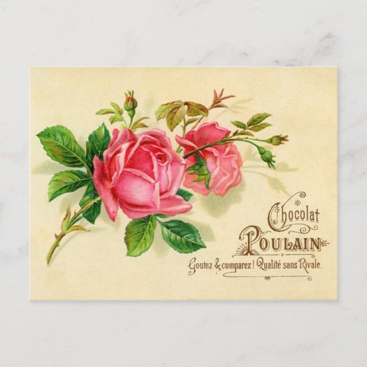 Vintage French Advertising Card for Chocolate ポストカード (正面)