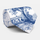 Vintage French Blue Toile de Jouy ネクタイ (ロール)