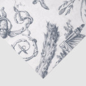 Vintage French Blue Toile Peacock Botanical Farm 薄葉紙 (詳細)