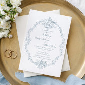 Vintage French Blue Wedding Frame 招待状