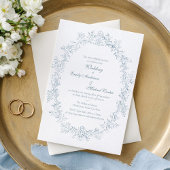 Vintage French Blue Wedding Frame 招待状