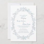 Vintage French Blue Wedding Frame 招待状 (正面)