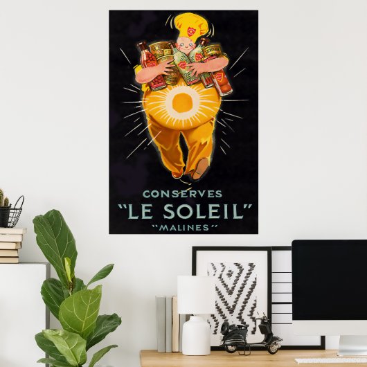 Vintage French Chef Poster Print ポスター (ホームオフィス)