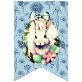 Vintage French Country Bunny & Blue Botanical  バンティングフラッグ (第2の旗)