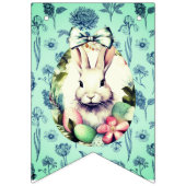 Vintage French Country Bunny & Blue Botanical  バンティングフラッグ (第3の旗)