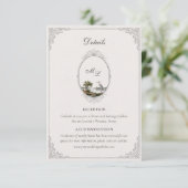 Vintage French Country Monogram Wedding Details  エンクロージャーカード (スタンド正面)