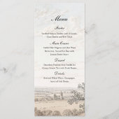 Vintage French Country Toile Landscape Wedding メニュー (正面)