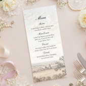Vintage French Country Toile Landscape Wedding メニュー