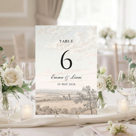 Vintage French Country Toile Wedding テーブルナンバー