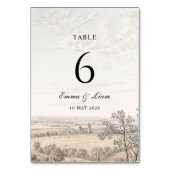 Vintage French Country Toile Wedding テーブルナンバー (正面)