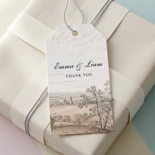 Vintage French Country Toile Wedding Gift Tag ギフトタグ
