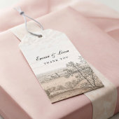 Vintage French Country Toile Wedding Gift Tag ギフトタグ