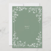 Vintage French Floral Toile Sage Wedding 招待状 (裏面)