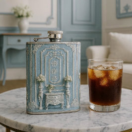 Vintage French Heritage Luxury Romantic Blue White フラスク