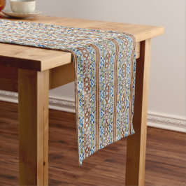 Vintage French Inspired Striped Floral Tablecloth  ショートテーブルランナー