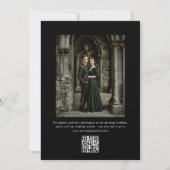 Vintage French Monogram QR Code Elegant Wedding セーブザデート (裏面)