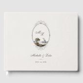 Vintage French Monogram Wedding Guest Book ゲストブック (正面)