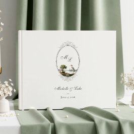 Vintage French Monogram Wedding Guest Book ゲストブック