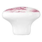 Vintage French Pink Toile Village Landscape セラミックノブ (側面)