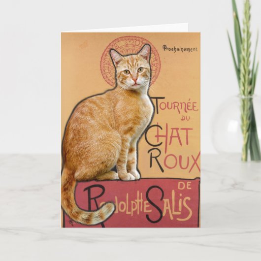    Vintage French Poster Style Orange Cat          カード (正面)