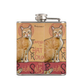 Vintage French Poster Style Orange Cat フラスク (裏面)