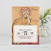    Vintage French Poster Style Orange Cat          招待状 (スタンド正面)