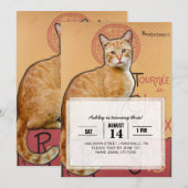    Vintage French Poster Style Orange Cat          招待状 (正面/裏面)