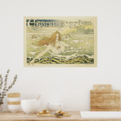 Vintage French Posters - Mermaid ポスター (キッチン)