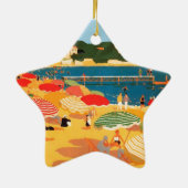 Vintage French Riviera Beach セラミックオーナメント (裏面)