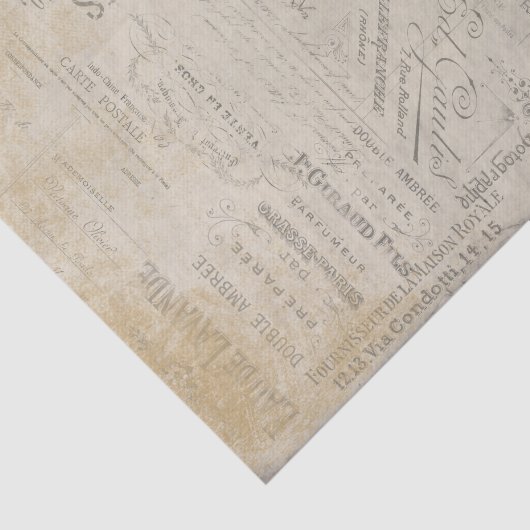 Vintage French Script 薄葉紙 (詳細)