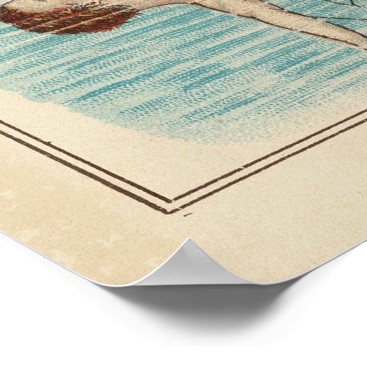 Vintage French Swimming Lessons Poster ポスター (角)