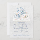 Vintage French Toile Chinoiserie Bridal Tea Shower 招待状 (正面)